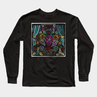 Flower Scene, Colored Long Sleeve T-Shirt